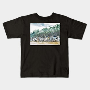 Beach Huts At  Wells-Next-The-Sea Kids T-Shirt